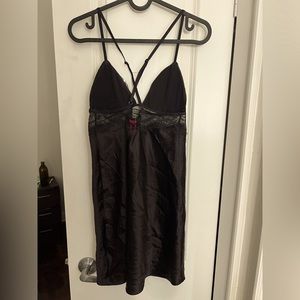 La Senza Black Satin chamise
